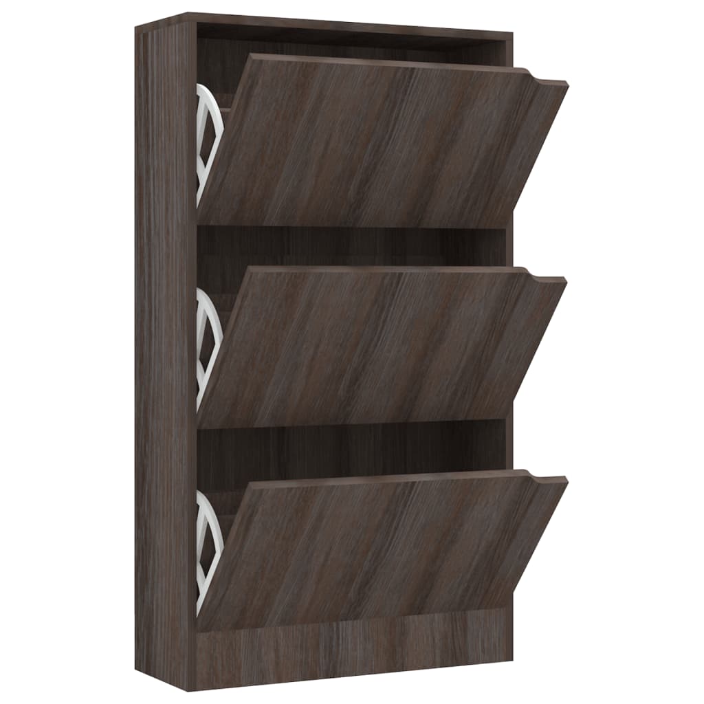 Schuhschrank 3 Türen Grau Sonoma-Eiche 59x24x105 cm Spanplatte