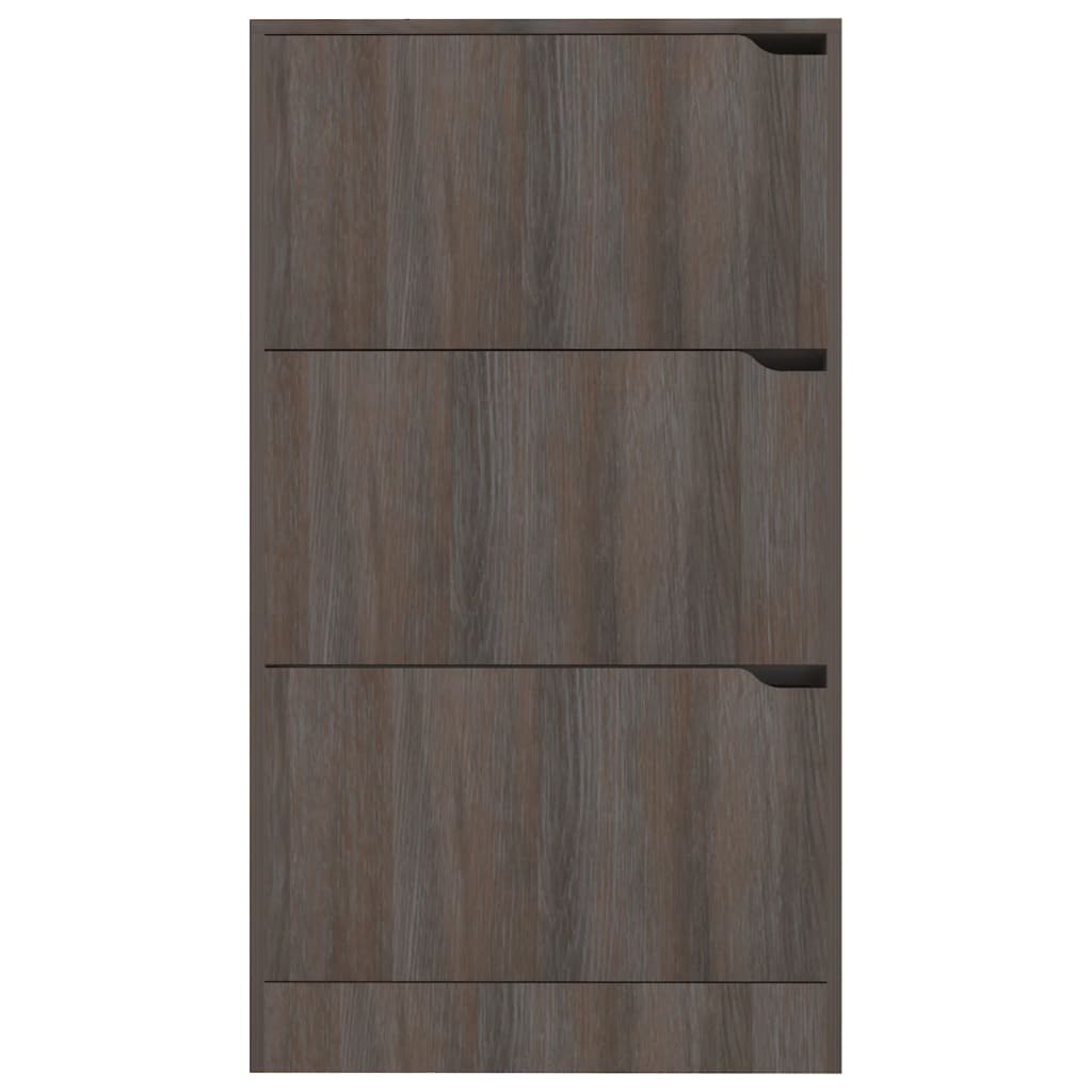 Schuhschrank 3 Türen Grau Sonoma-Eiche 59x24x105 cm Spanplatte