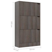 Thumbnail for Schuhschrank 3 Türen Grau Sonoma-Eiche 59x24x105 cm Spanplatte