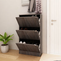 Thumbnail for Schuhschrank 3 Türen Grau Sonoma-Eiche 59x24x105 cm Spanplatte