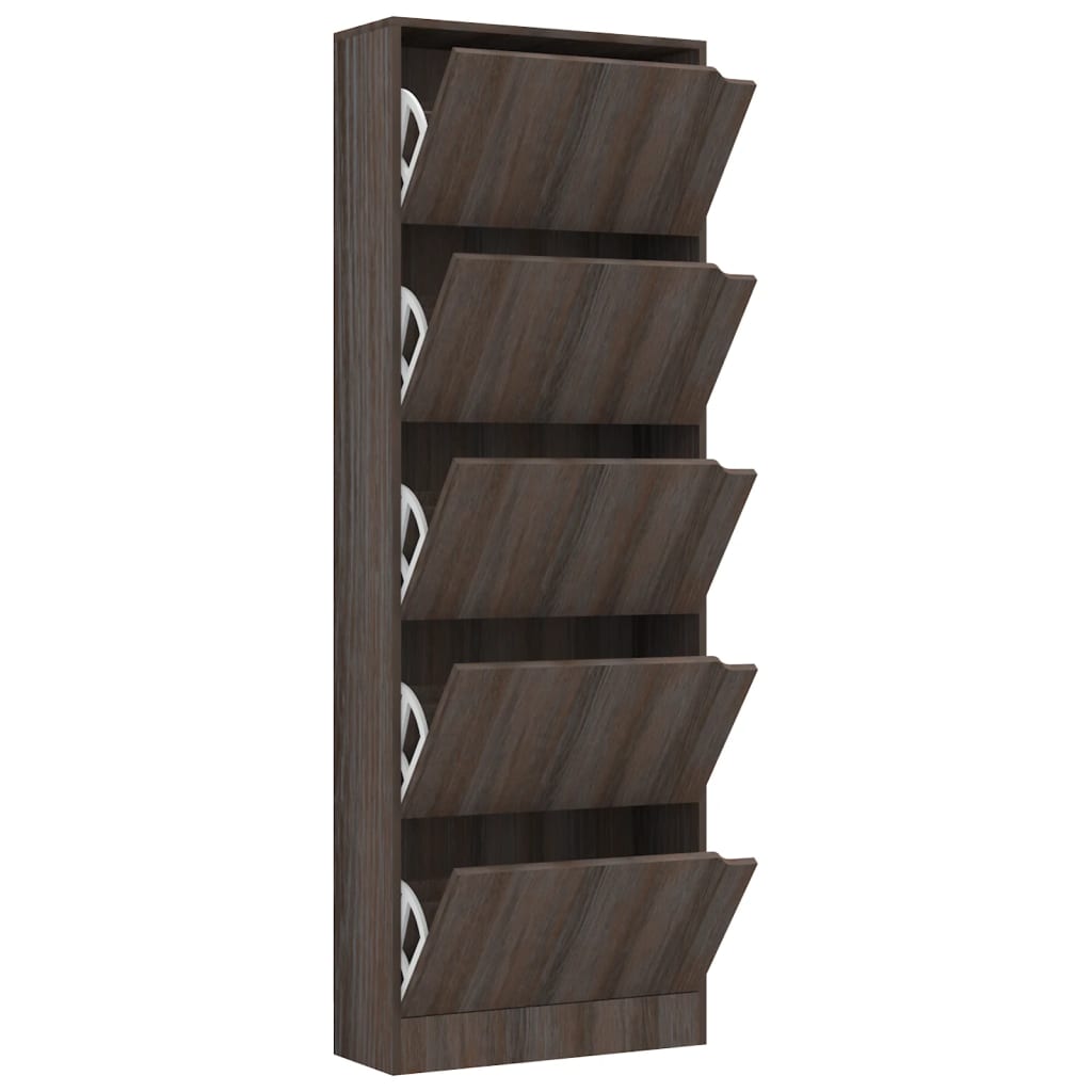 Schuhschrank 5 Türen Grau Sonoma-Eiche 59x24x167 cm Spanplatte