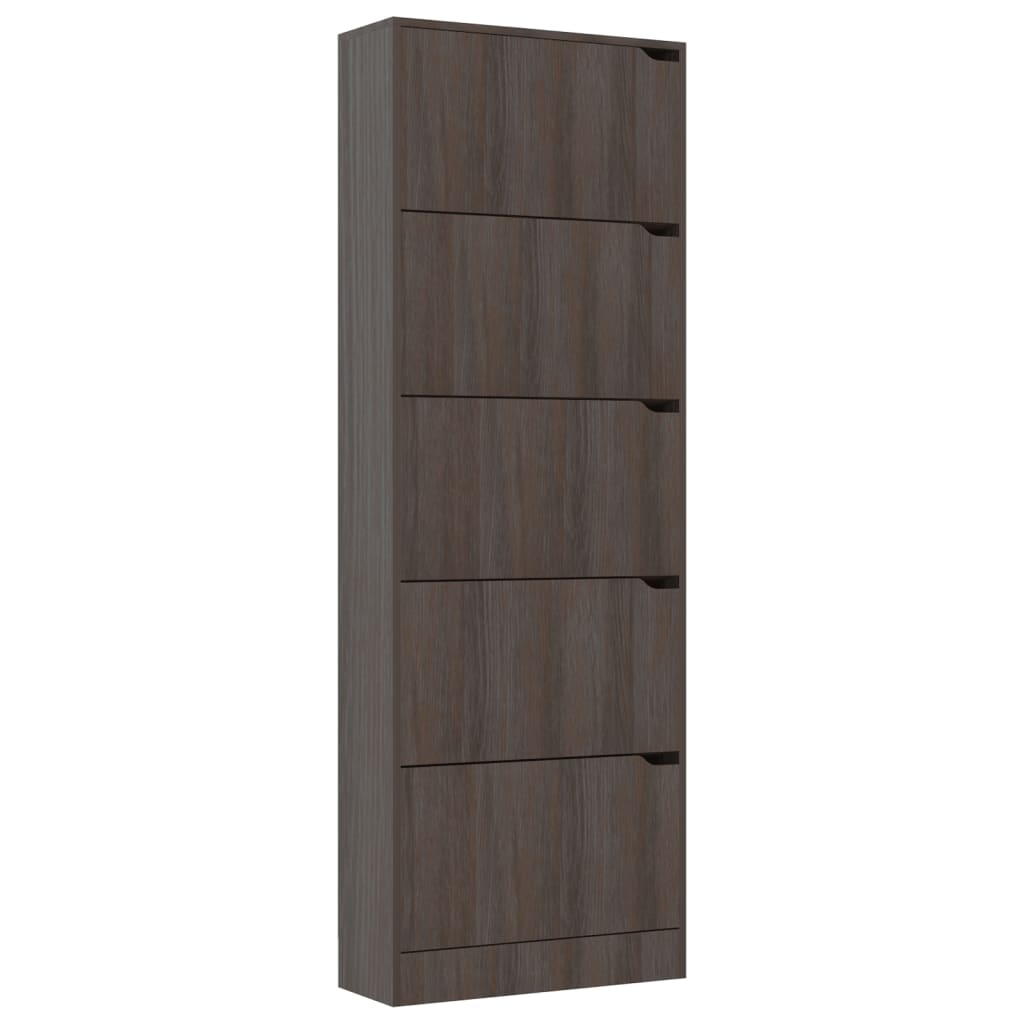 Schuhschrank 5 Türen Grau Sonoma-Eiche 59x24x167 cm Spanplatte