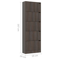Thumbnail for Schuhschrank 5 Türen Grau Sonoma-Eiche 59x24x167 cm Spanplatte