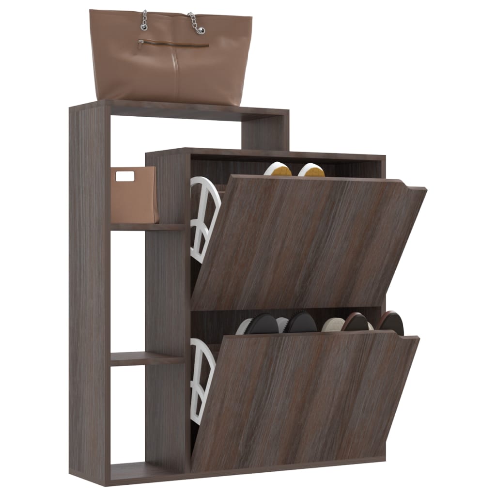 Schuhschrank Grau Sonoma 79,5x24x90,5 cm Spanplatte