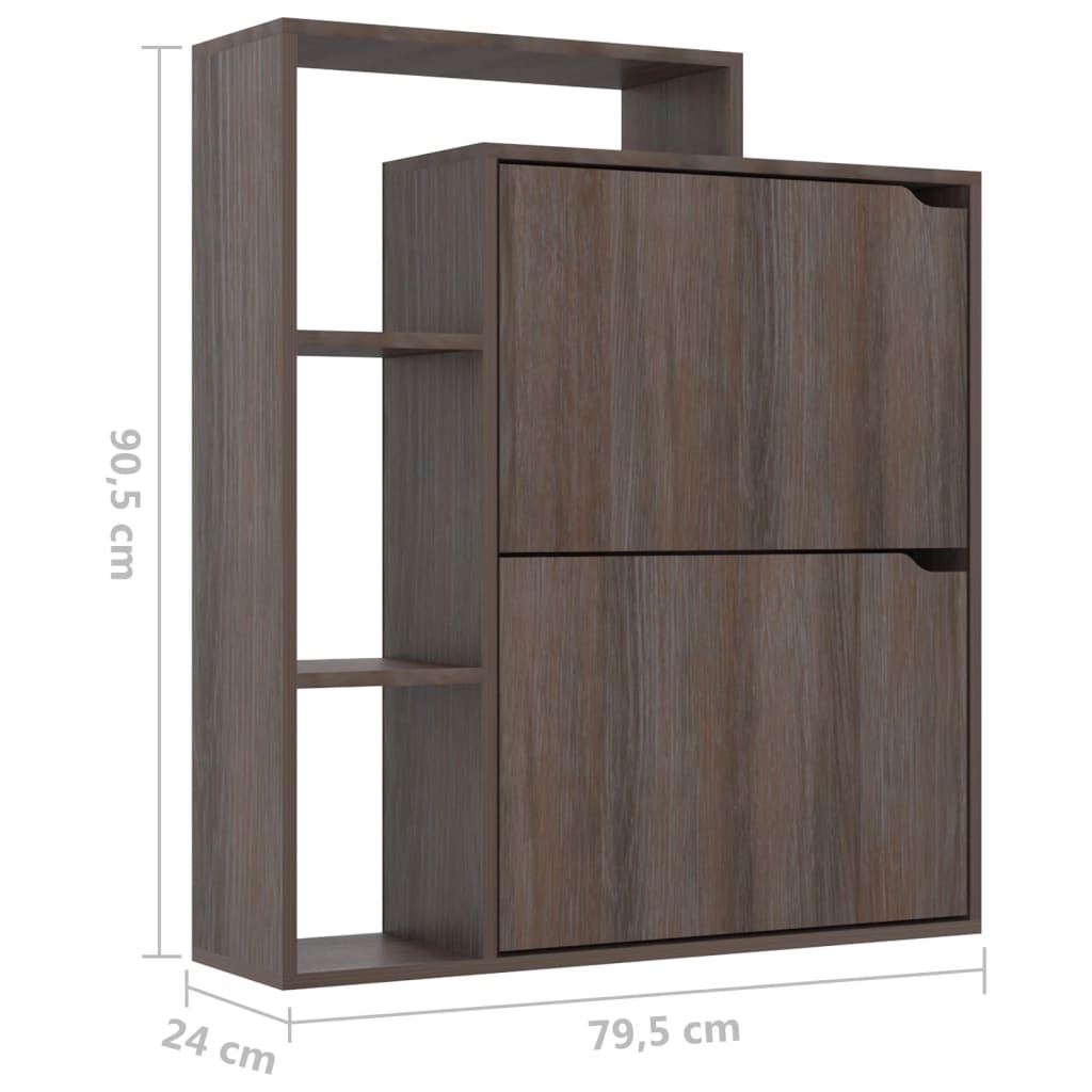 Schuhschrank Grau Sonoma 79,5x24x90,5 cm Spanplatte