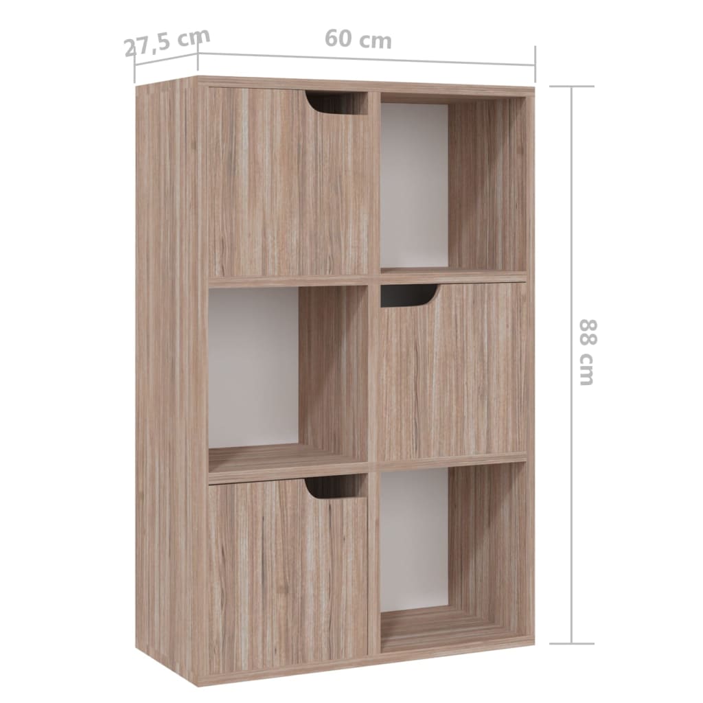 Bücherregal Grau Sonoma-Eiche 60x27,5x88 cm Holzwerkstoff