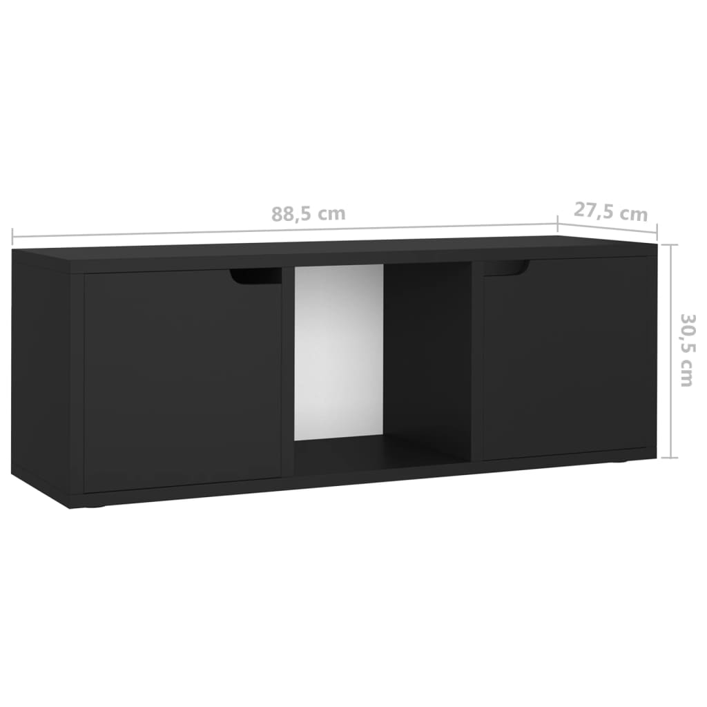 TV-Schrank Schwarz 88,5x27,5x30,5 cm Spanplatte