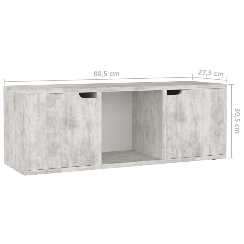 TV-Schrank Beton-Optik 88,5x27,5x30,5 cm Spanplatte