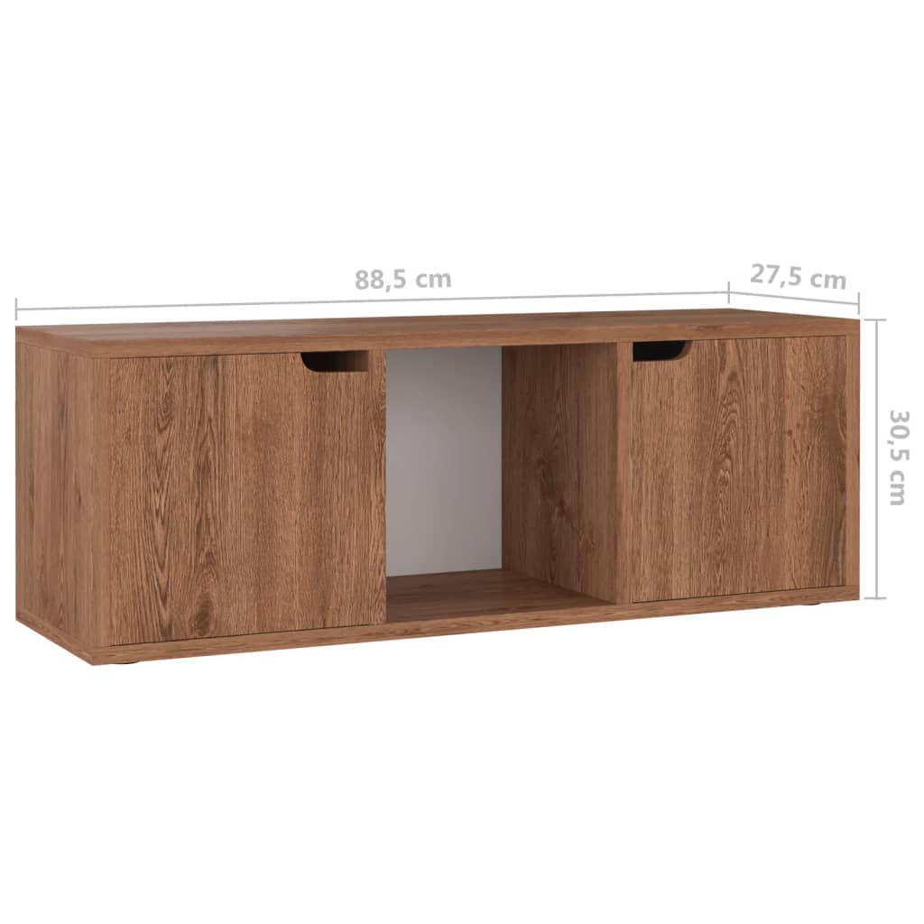 TV-Schrank Braune Eiche 88,5x27,5x30,5 cm Spanplatte