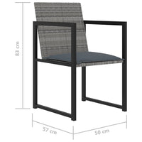 Thumbnail for 7-tlg. Garten-Essgruppe mit Kissen Poly Rattan Grau