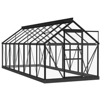 Thumbnail for Glas Gewächshaus Anthrazit 155x395,5x191 cm Aluminium