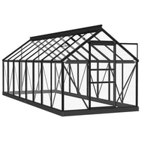 Thumbnail for Glas Gewächshaus Anthrazit 155x395,5x191 cm Aluminium