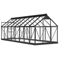 Thumbnail for Glas Gewächshaus Anthrazit 155x395,5x191 cm Aluminium