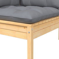 Thumbnail for Garten-Ecksofa mit Grauen Kissen Massivholz Kiefer