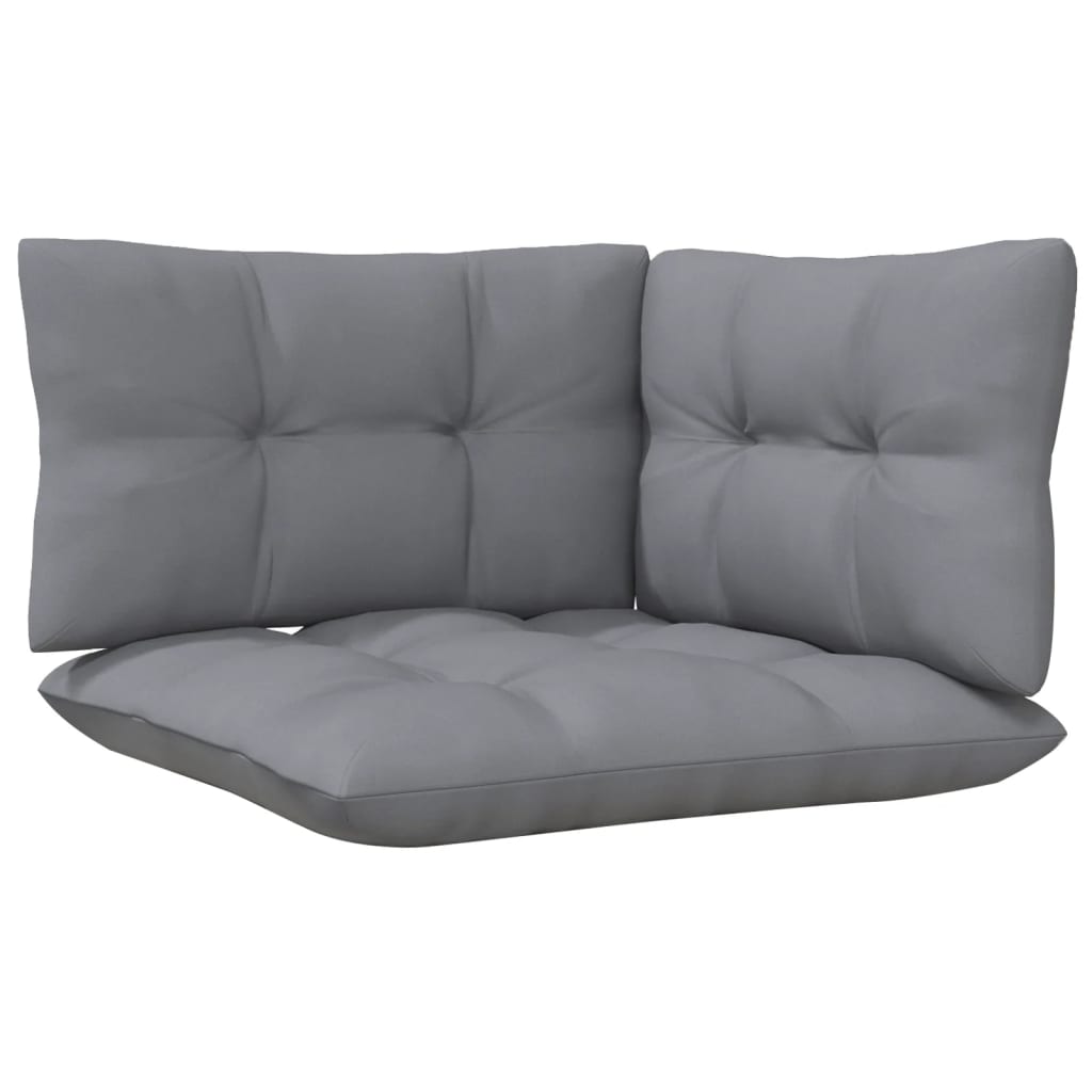 Garten-Ecksofa mit Grauen Kissen Massivholz Kiefer