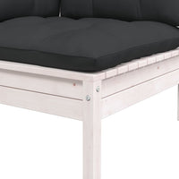 Thumbnail for Garten-Ecksofa mit Kissen Weiß Massivholz Kiefer