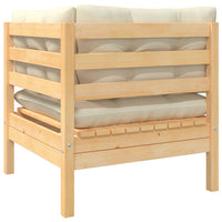 Thumbnail for 2-Sitzer-Gartensofa mit Creme Kissen Massivholz Kiefer
