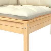 Thumbnail for 2-Sitzer-Gartensofa mit Creme Kissen Massivholz Kiefer