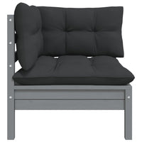 Thumbnail for 2-Sitzer-Gartensofa mit Kissen Grau Massivholz Kiefer
