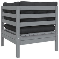 Thumbnail for 2-Sitzer-Gartensofa mit Kissen Grau Massivholz Kiefer