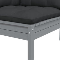 Thumbnail for 2-Sitzer-Gartensofa mit Kissen Grau Massivholz Kiefer