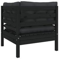 Thumbnail for 2-Sitzer-Gartensofa mit Kissen Schwarz Massivholz Kiefer