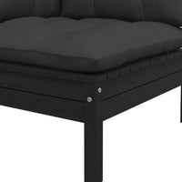 Thumbnail for 2-Sitzer-Gartensofa mit Kissen Schwarz Massivholz Kiefer