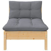 Thumbnail for 2-Sitzer-Gartensofa mit Grauen Kissen Massivholz Kiefer