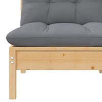 Thumbnail for 2-Sitzer-Gartensofa mit Grauen Kissen Massivholz Kiefer