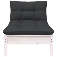 Thumbnail for 2-Sitzer-Gartensofa mit Kissen Weiß Massivholz Kiefer