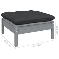 Thumbnail for 2-Sitzer-Gartensofa mit Kissen Grau Massivholz Kiefer