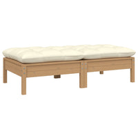 Thumbnail for 2-Sitzer-Gartensofa mit Kissen Creme Massivholz Kiefer