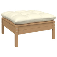 Thumbnail for 2-Sitzer-Gartensofa mit Kissen Creme Massivholz Kiefer