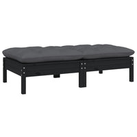 Thumbnail for 2-Sitzer-Gartensofa mit Kissen Schwarz Massivholz Kiefer