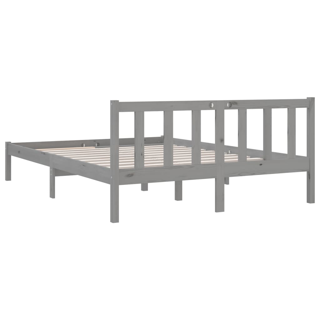 Massivholzbett Grau 120x190 cm 4FT Small Double