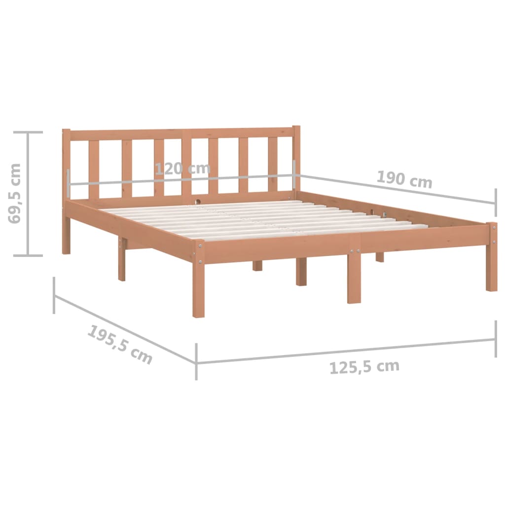 Massivholzbett Honigbraun 120x190 cm 4FT Small Double