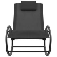 Thumbnail for Sonnenliege mit Kissen Stahl und Textilene Schwarz