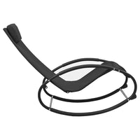 Thumbnail for Sonnenliege mit Kissen Stahl und Textilene Schwarz