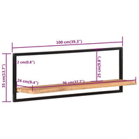 Thumbnail for Wandregale 2 Stk. 100x24x35 cm Massivholz Akazie und Stahl