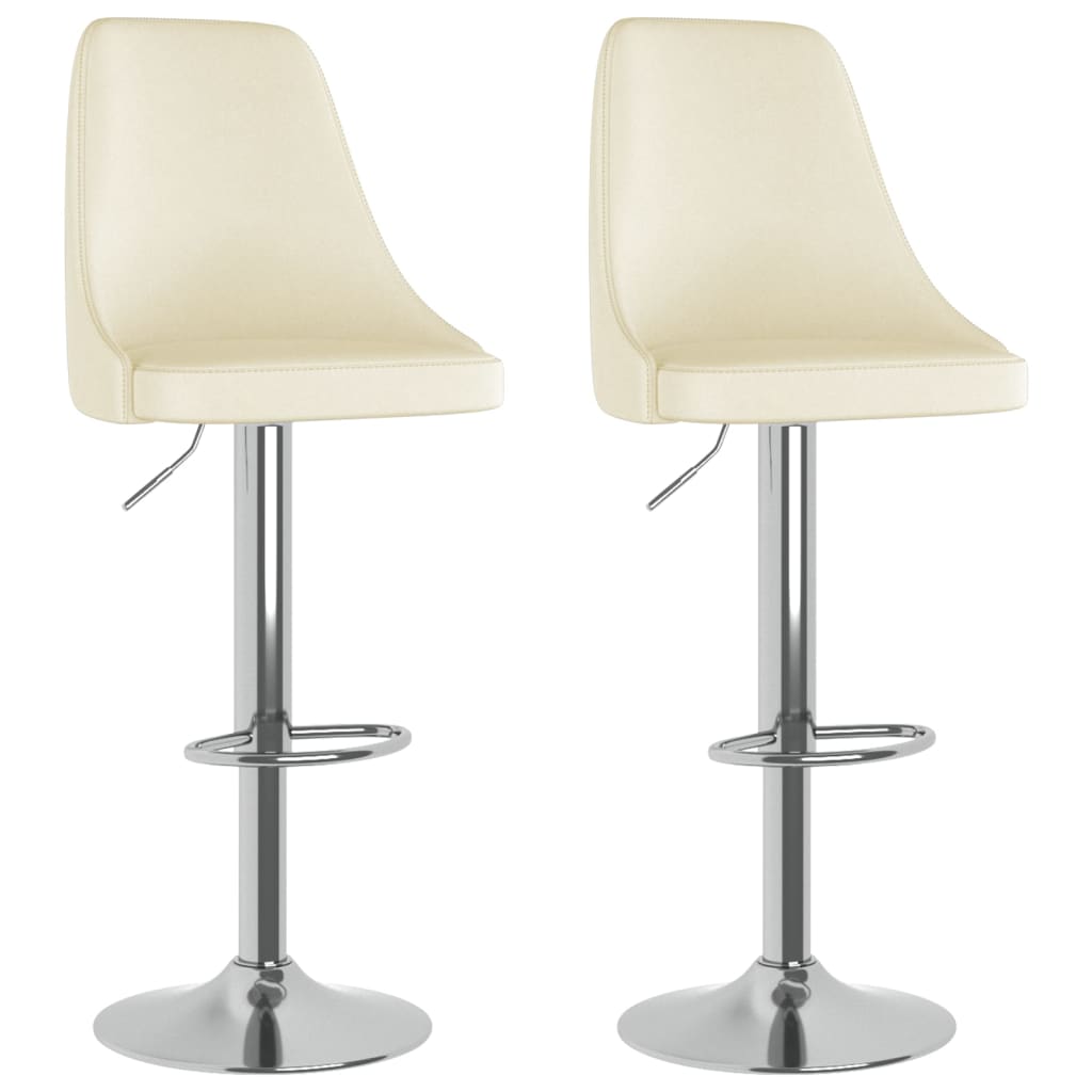 Barhocker 2 Stk. Creme Stoff