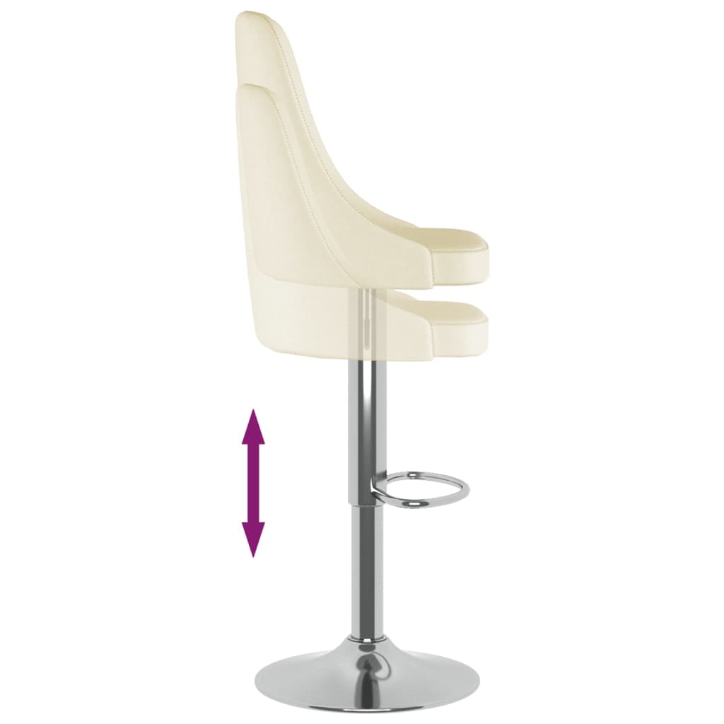 Barhocker 2 Stk. Creme Stoff
