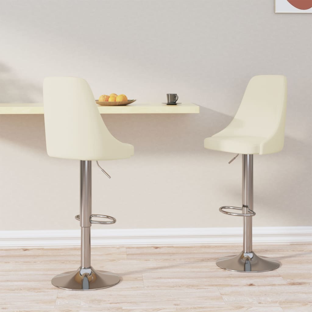 Barhocker 2 Stk. Creme Stoff