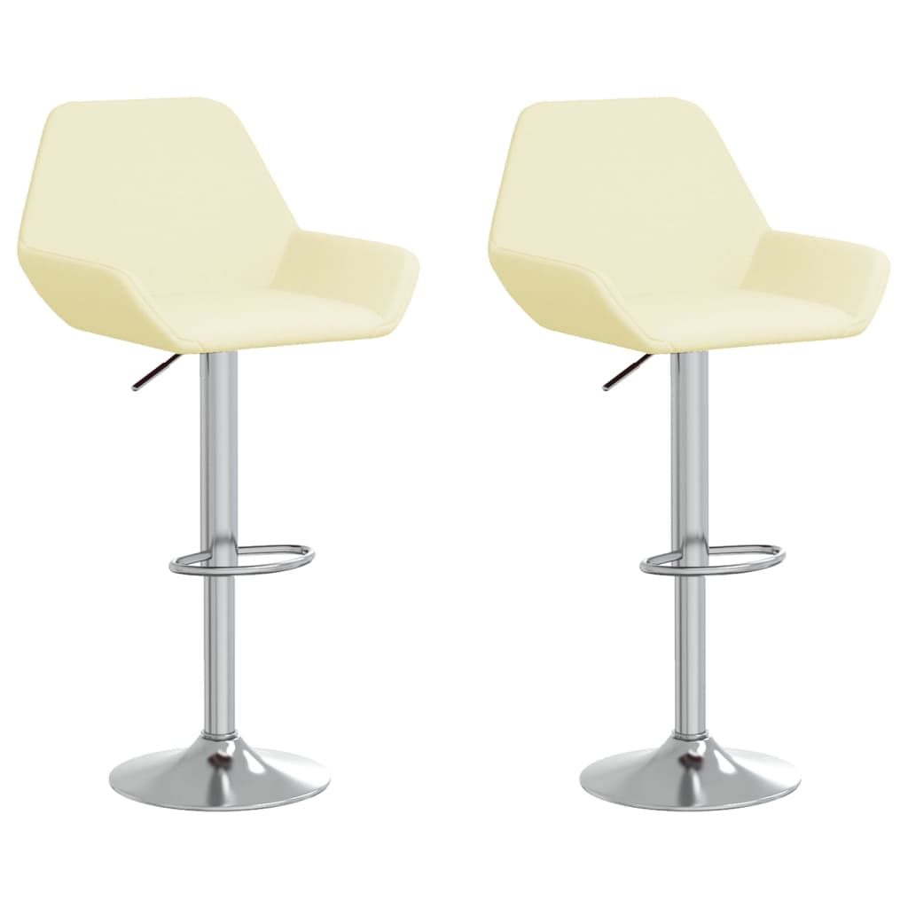 Barhocker 2 Stk. Creme Stoff