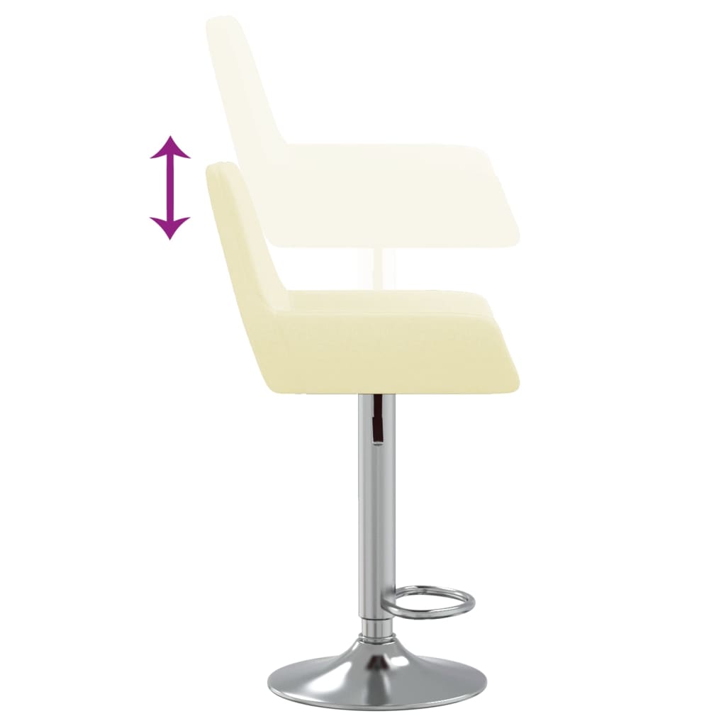 Barhocker 2 Stk. Creme Stoff