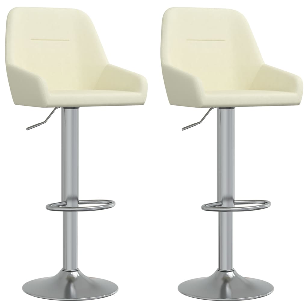 Barhocker 2 Stk. Creme Stoff