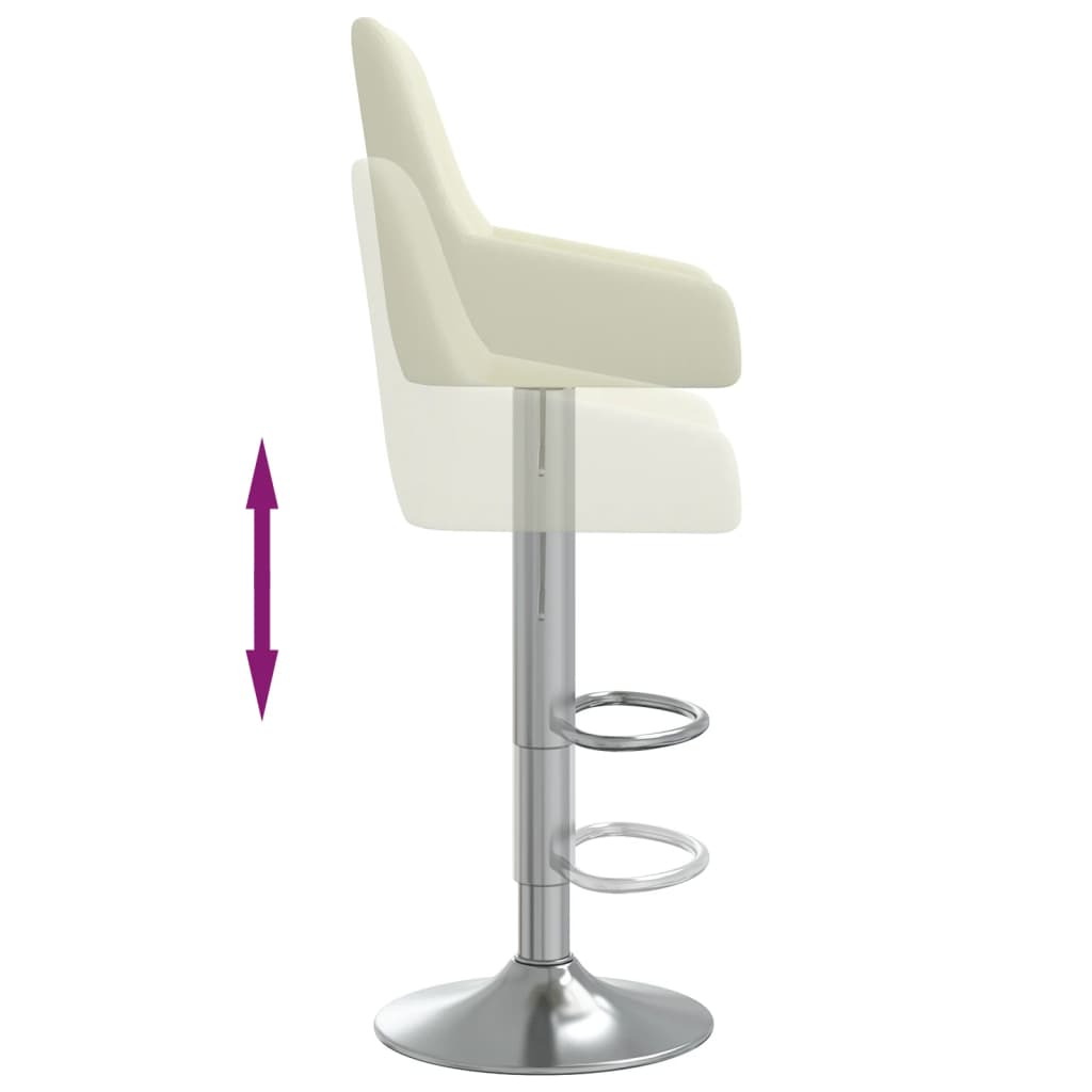 Barhocker 2 Stk. Creme Stoff
