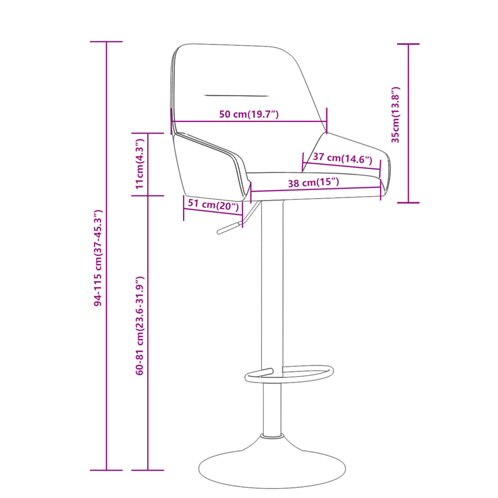 Barhocker 2 Stk. Creme Stoff