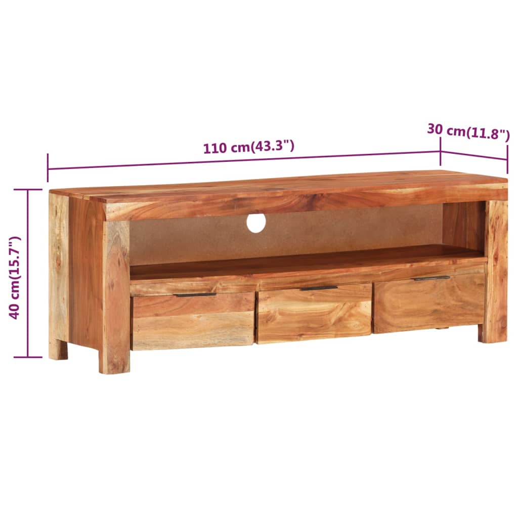 TV-Schrank 110x30x40 cm Massivholz Akazie