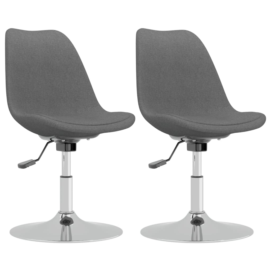 Esszimmerstühle 2 Stk. Drehbar Hellgrau Stoff
