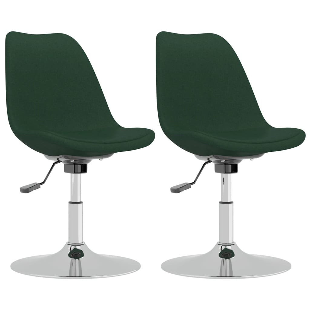 Esszimmerstühle 2 Stk. Drehbar Dunkelgrün Stoff